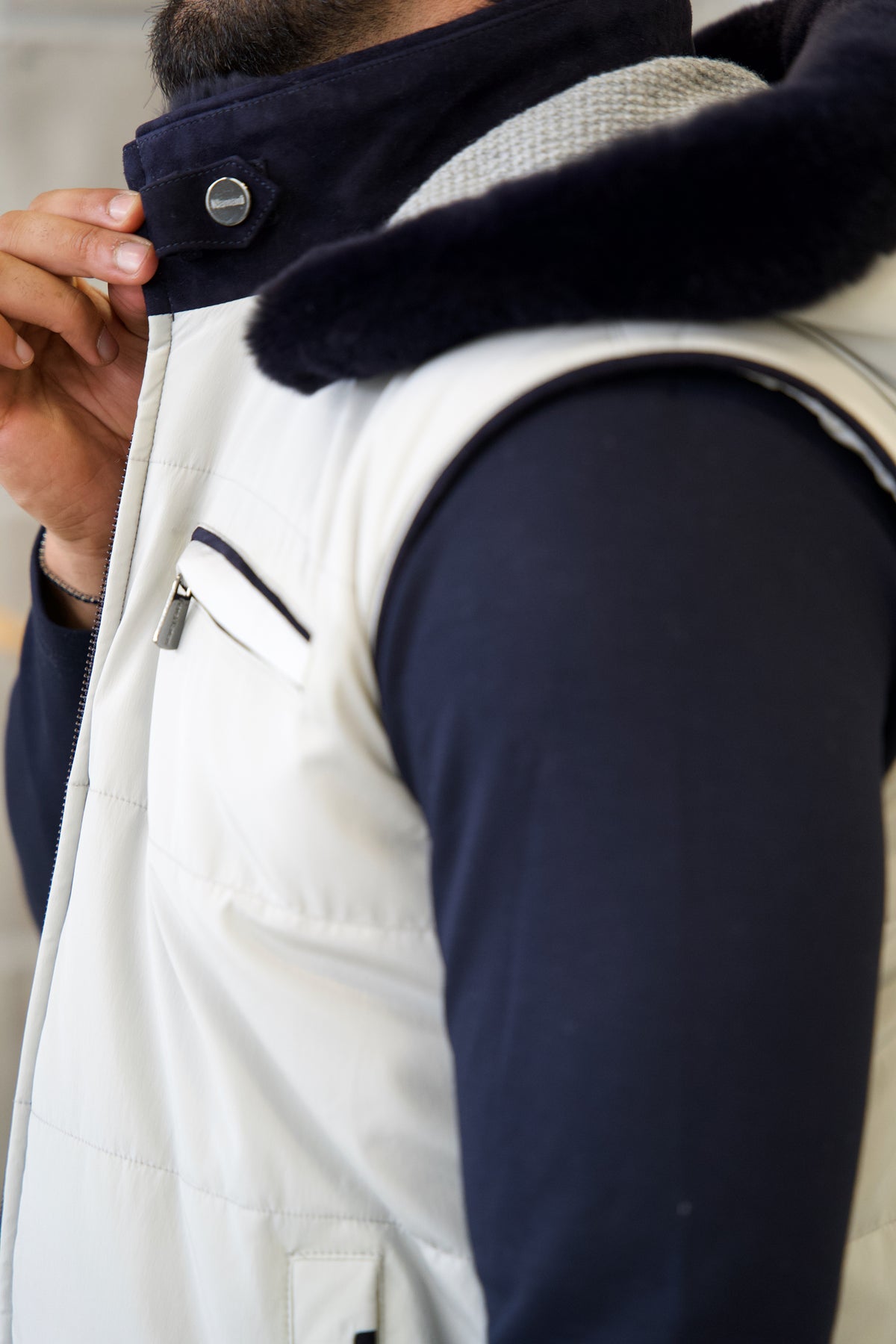 Men's Waterproof Vest with Removable Hood