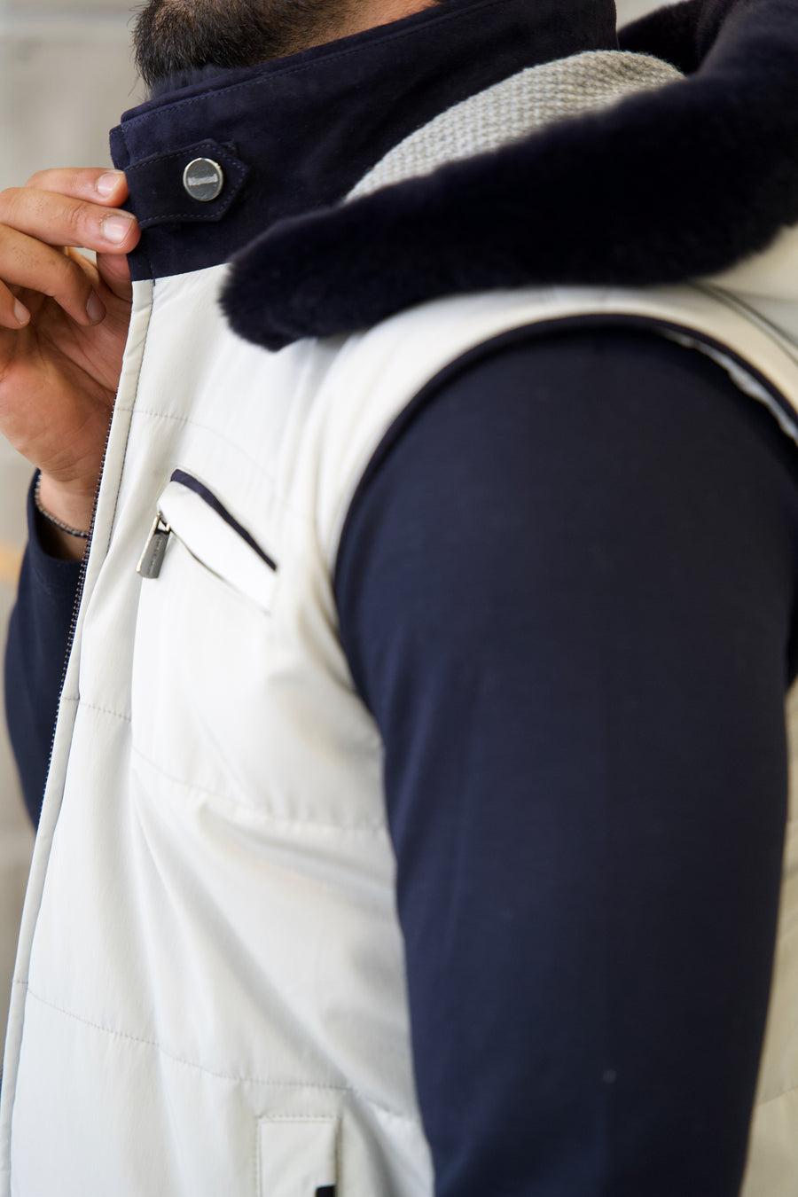 Men's Waterproof Vest with Removable Hood