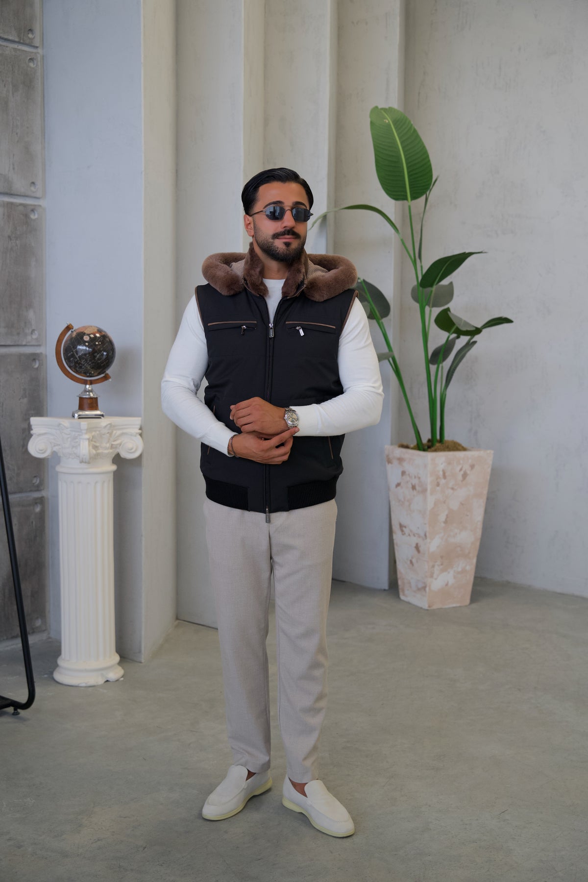 Men's Waterproof Vest with Removable Hood