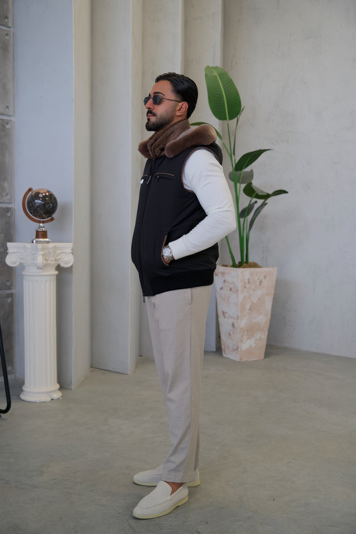 Men's Waterproof Vest with Removable Hood