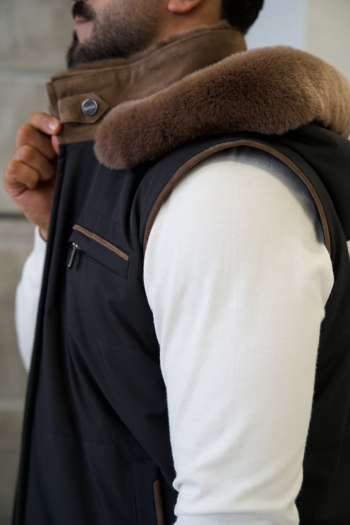 Men's Waterproof Vest with Removable Hood