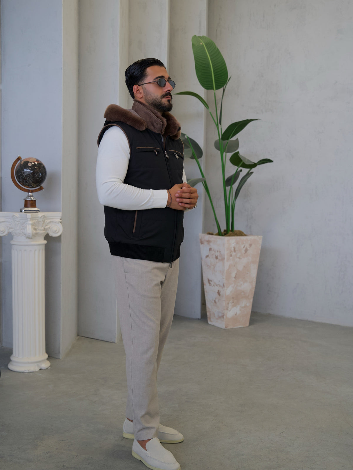 Men's Waterproof Vest with Removable Hood