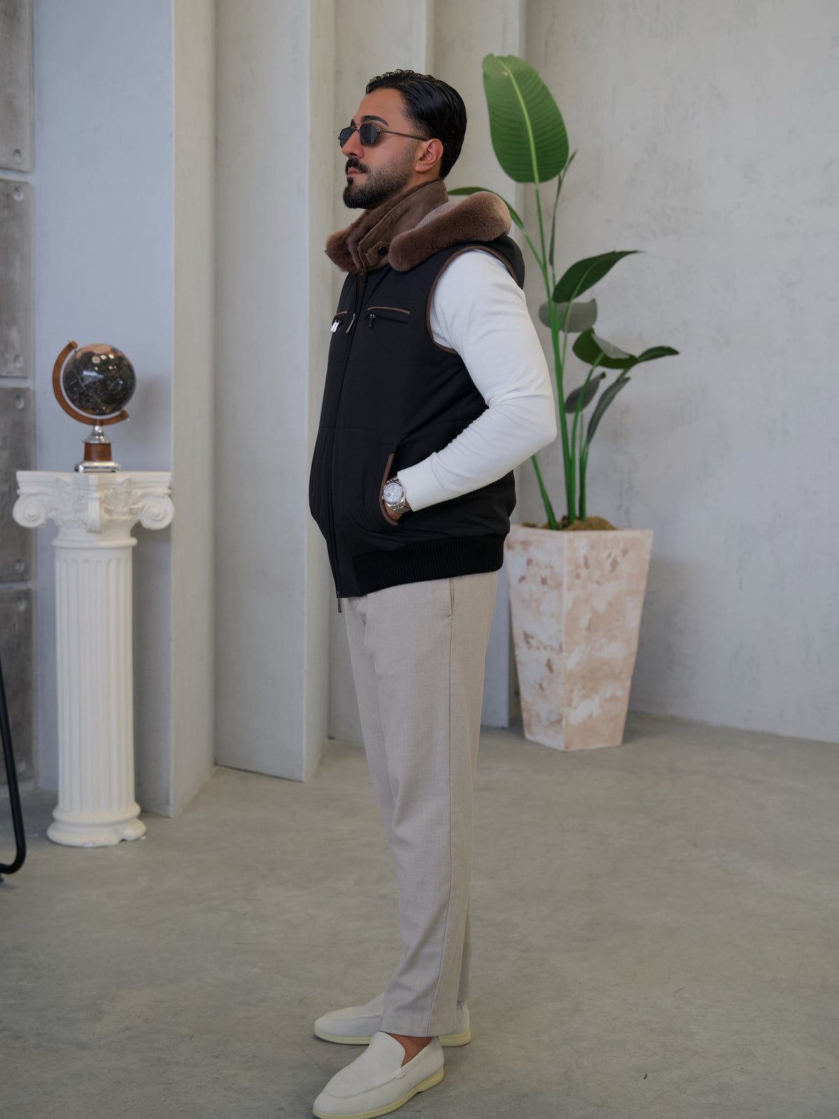 Men's Waterproof Vest with Removable Hood