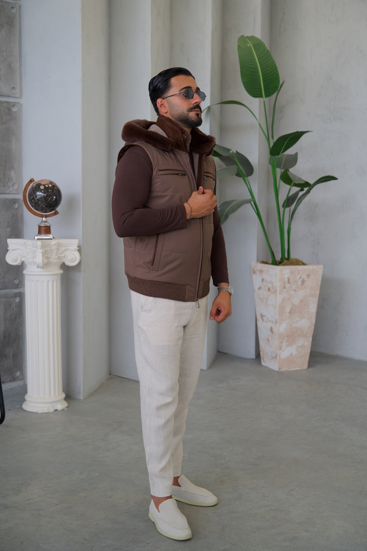 Men's Waterproof Vest with Removable Hood