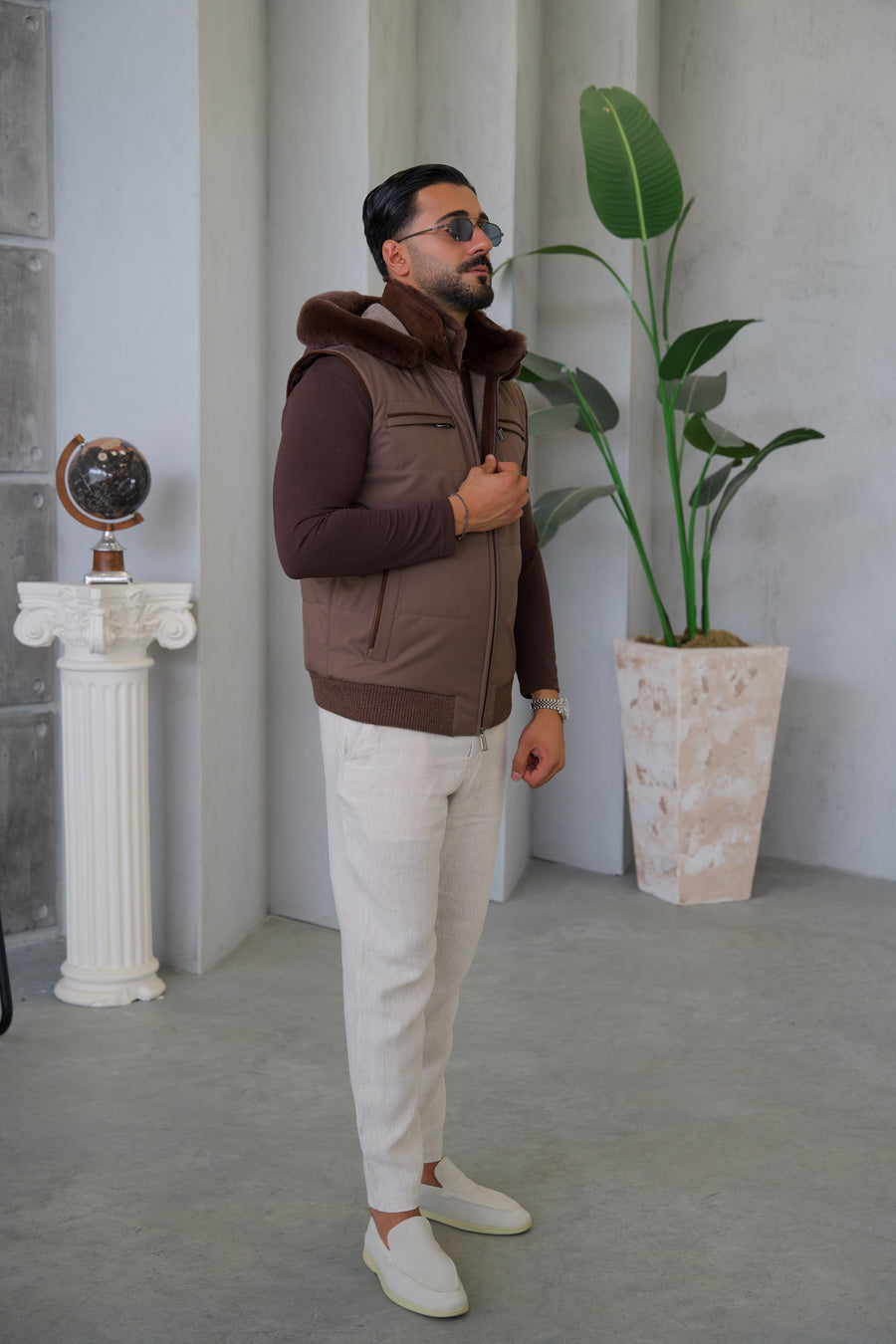 Men's Waterproof Vest with Removable Hood
