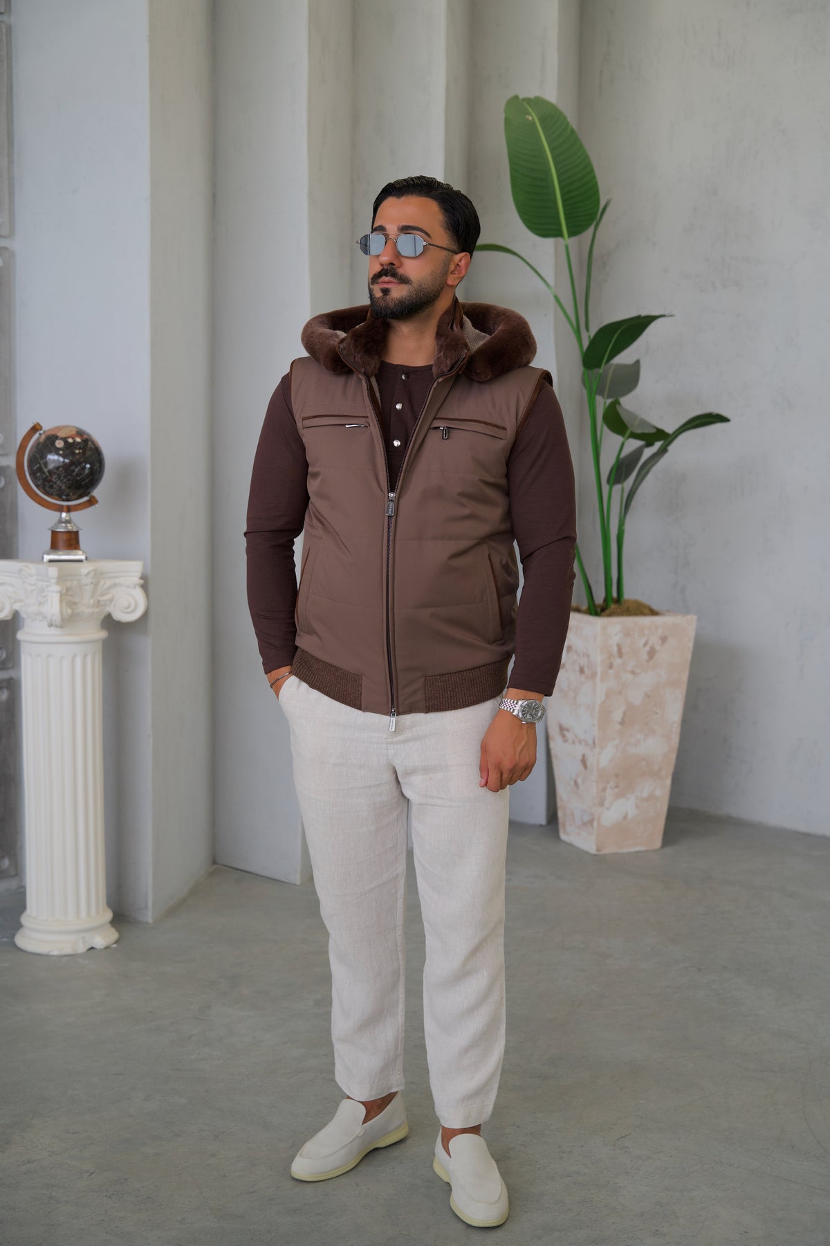 Men's Waterproof Vest with Removable Hood