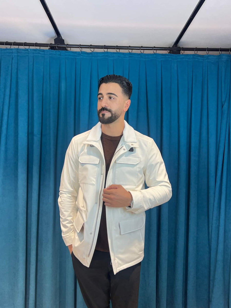 Stylish Men’s Jacket with Waterproof Fabric and Suede Details M-1009
