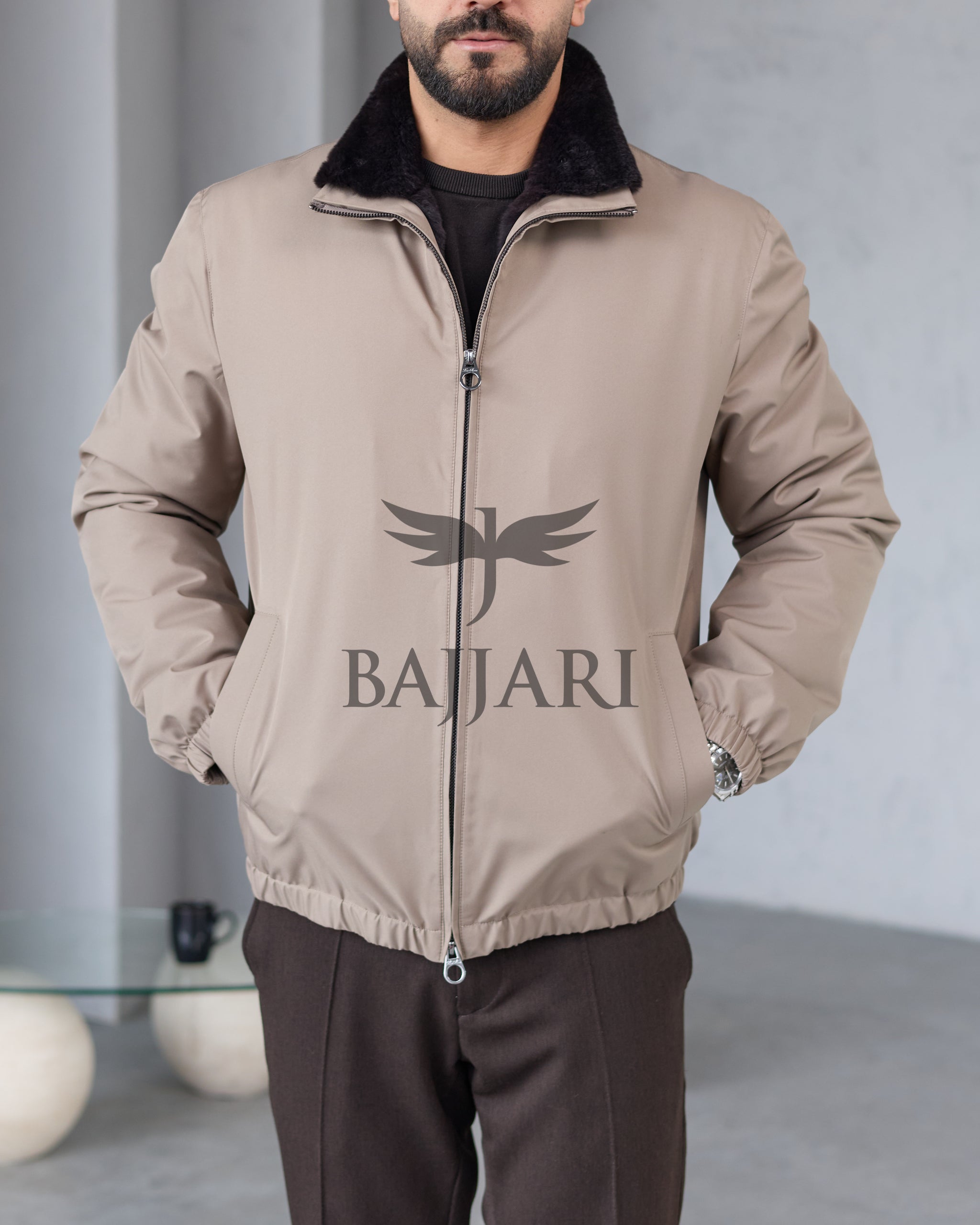 Stylish Jacket with Waterproof Fabric and Real Rex Rabbit Fur Lining