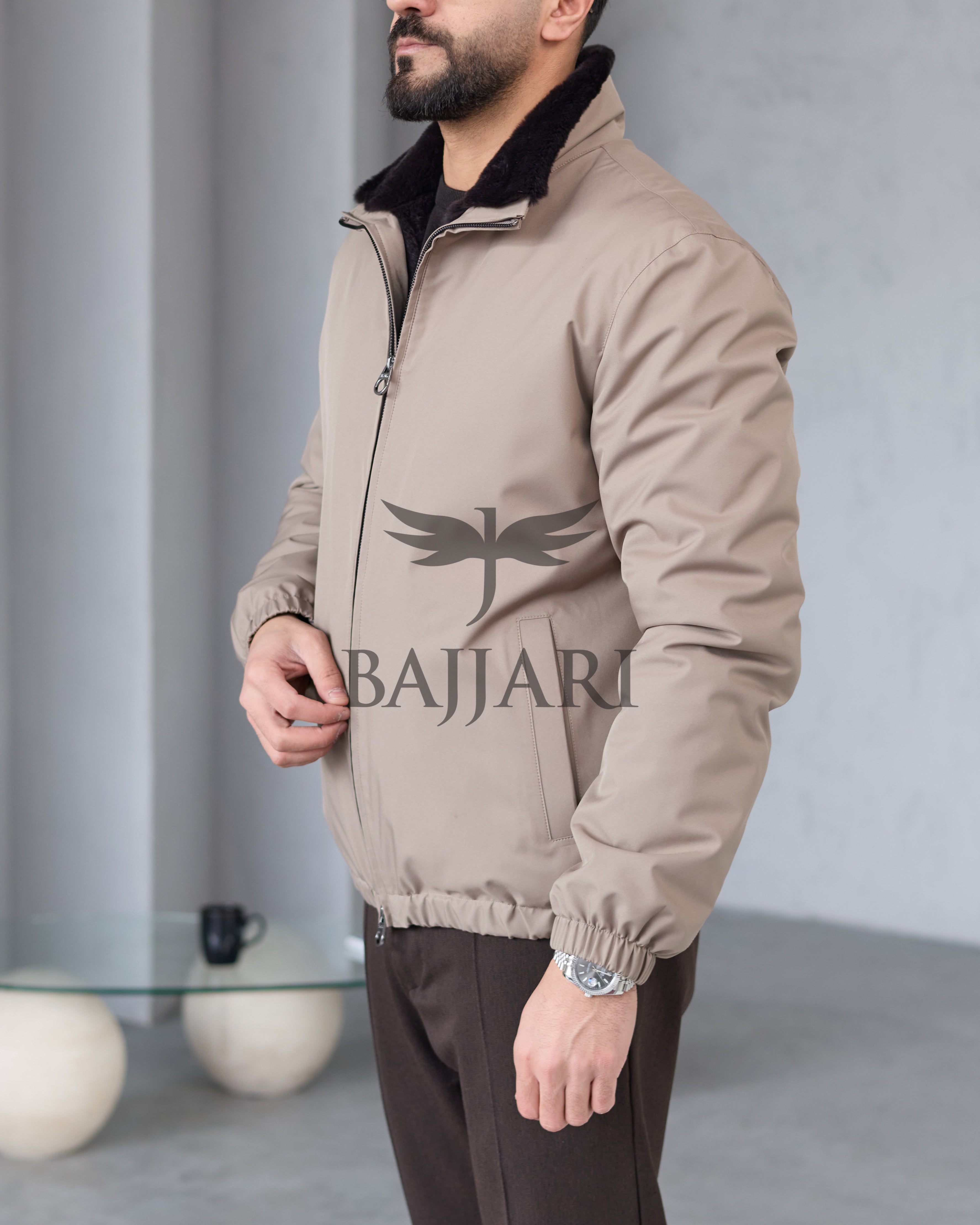 Stylish Jacket with Waterproof Fabric and Real Rex Rabbit Fur Lining