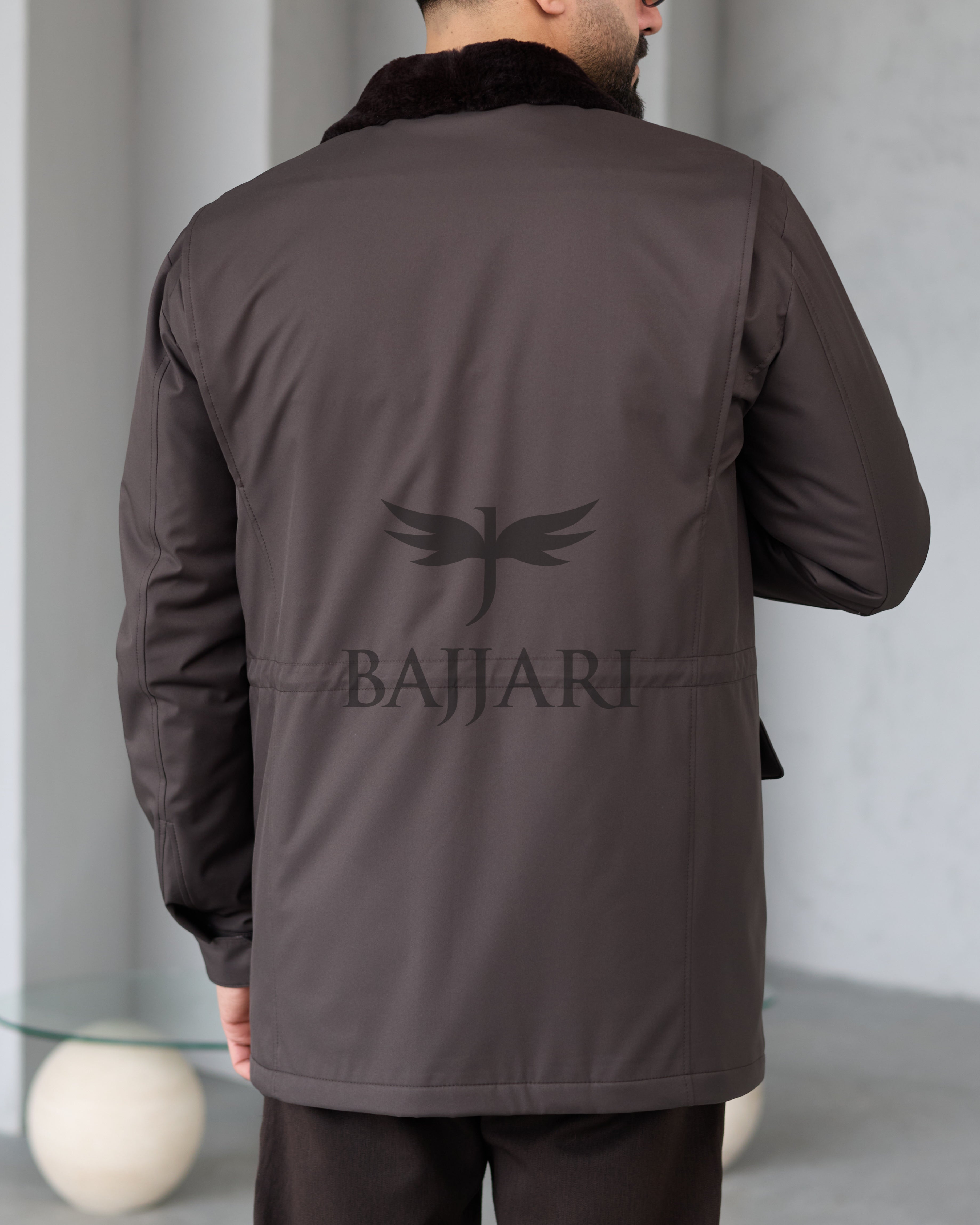 BAJJARI MAN Traveller Jacket Soft Rabbit Rex fur lined interior: Waterproof fabric