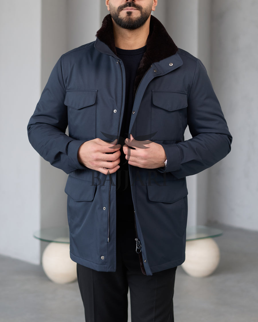 BAJJARI MAN Traveller Jacket Soft Rabbit Rex fur lined interior: Waterproof fabric