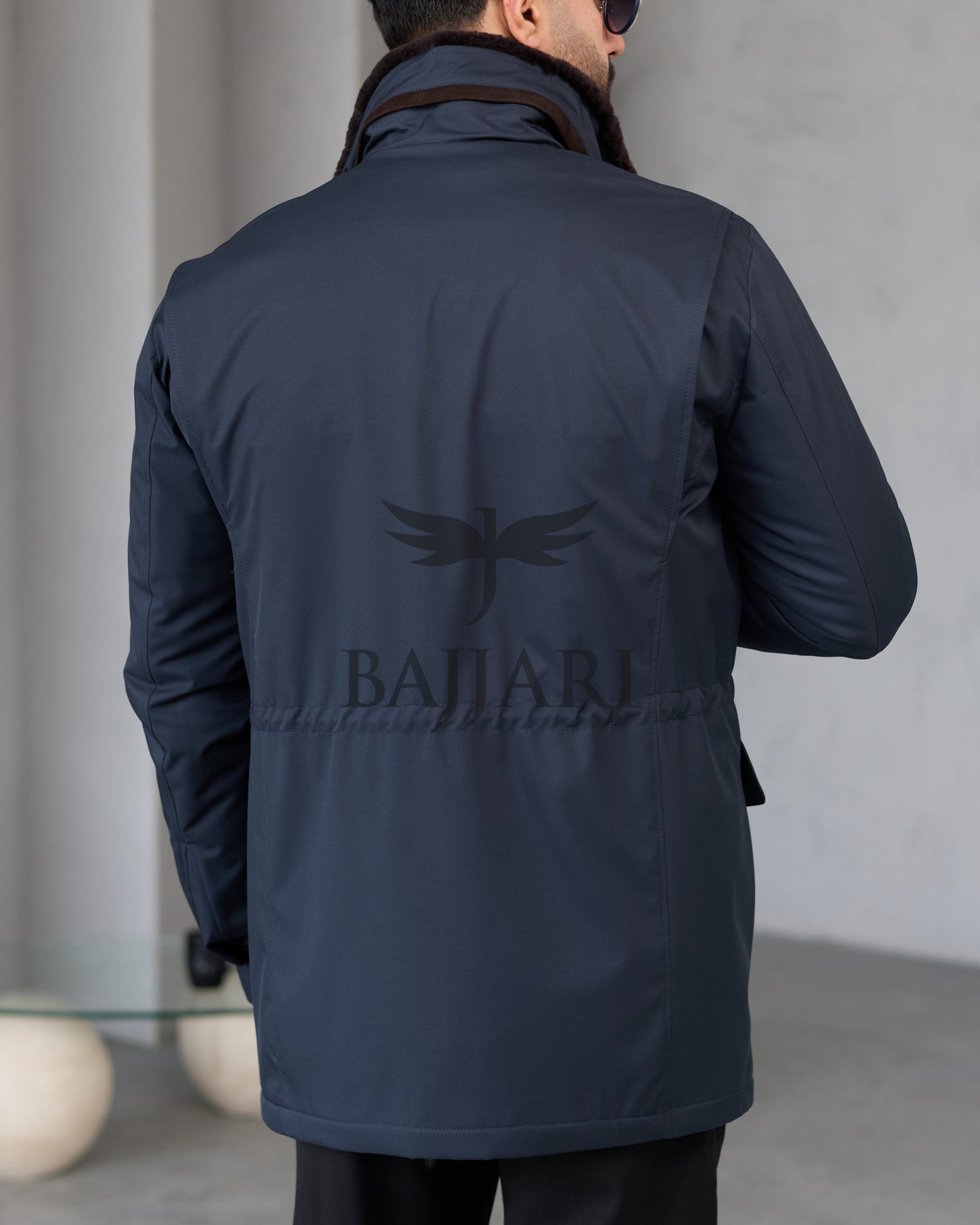 BAJJARI MAN Traveller Jacket Soft Rabbit Rex fur lined interior: Waterproof fabric