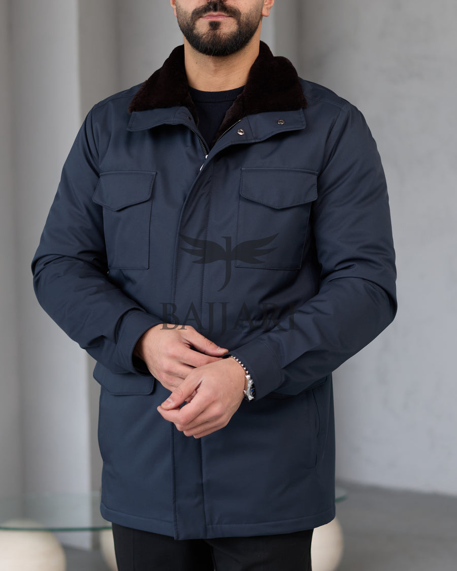 BAJJARI MAN Traveller Jacket Soft Rabbit Rex fur lined interior: Waterproof fabric