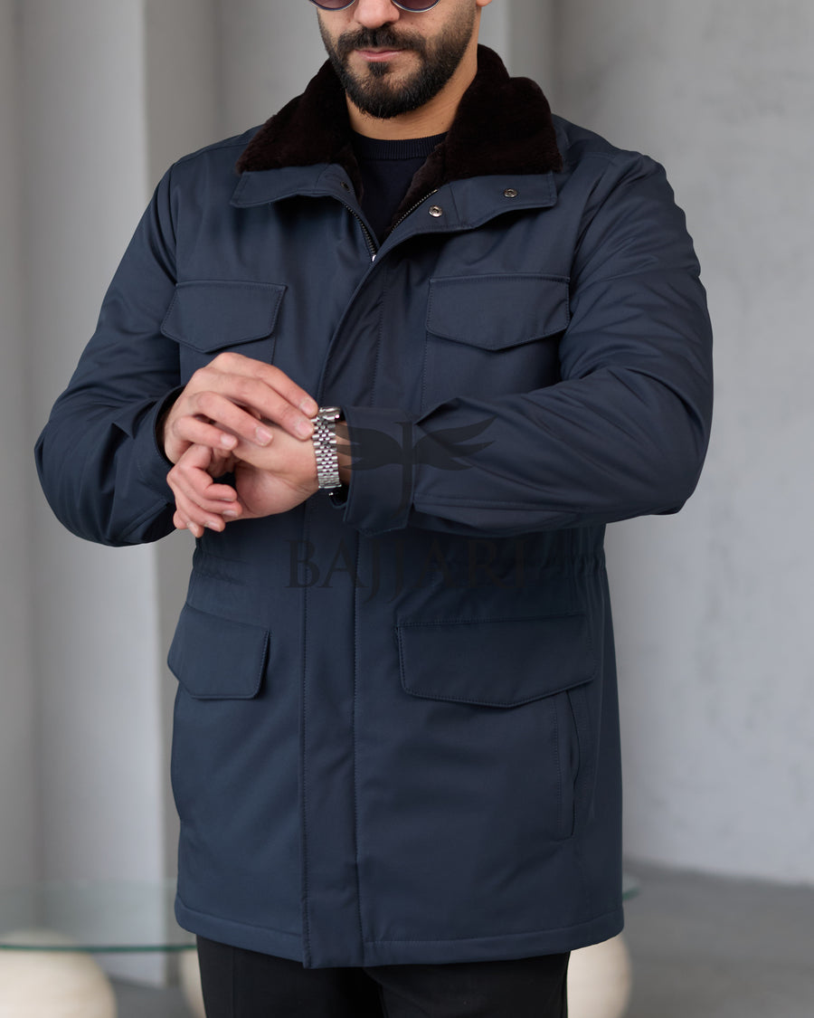 BAJJARI MAN Traveller Jacket Soft Rabbit Rex fur lined interior: Waterproof fabric