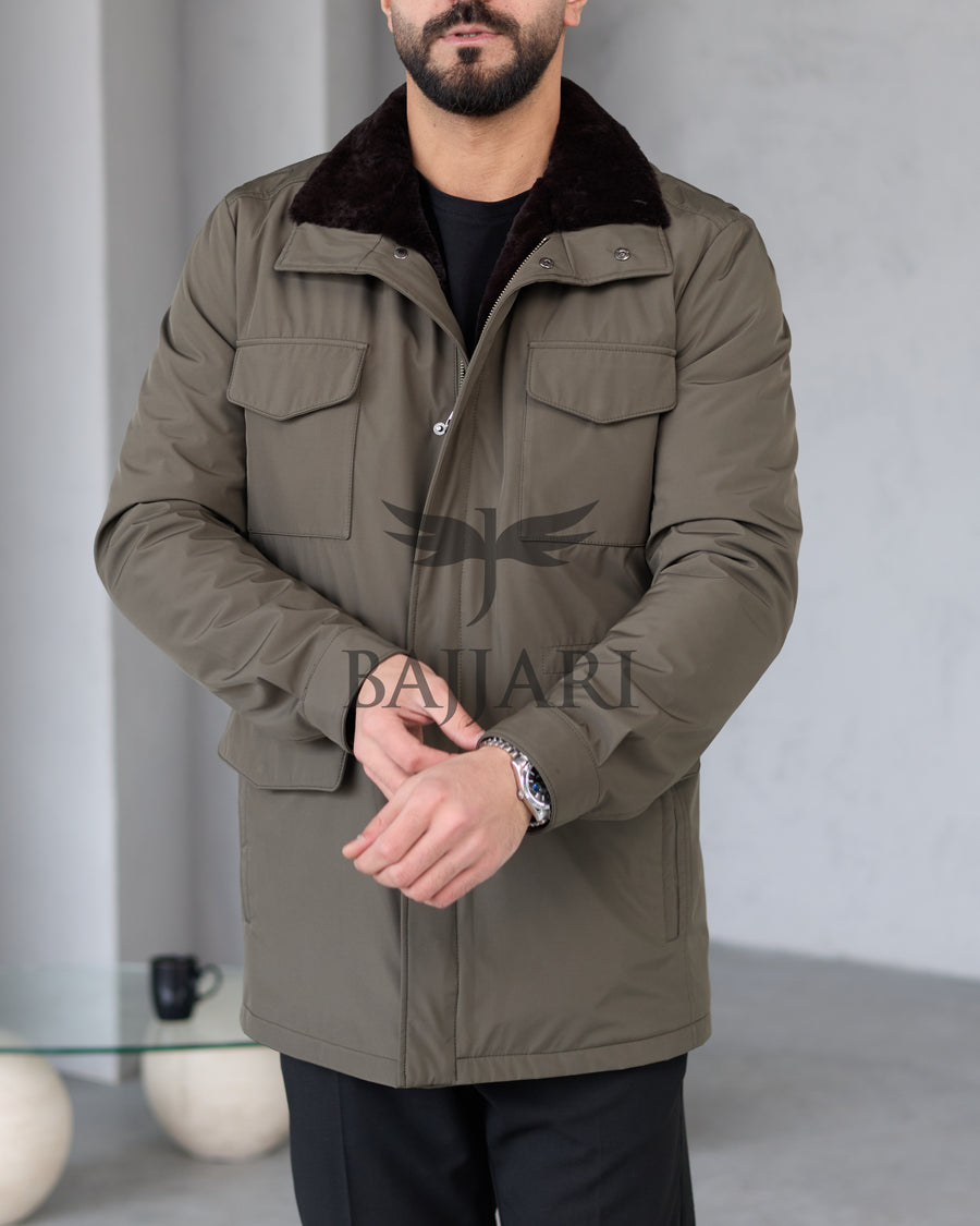 BAJJARI MAN Traveller Jacket Soft Rabbit Rex fur lined interior: Waterproof fabric