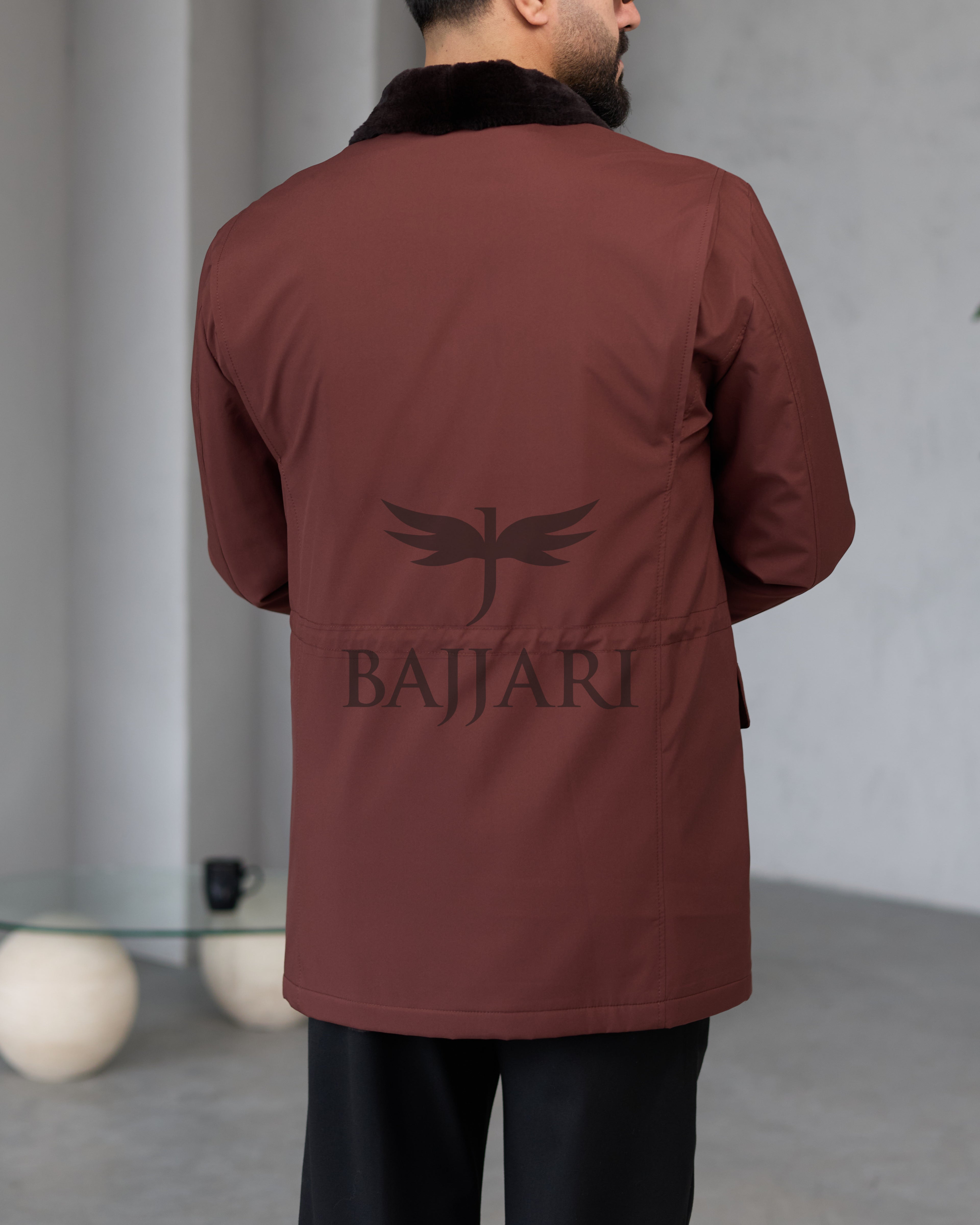 BAJJARI MAN Traveller Jacket Soft Rabbit Rex fur lined interior: Waterproof fabric