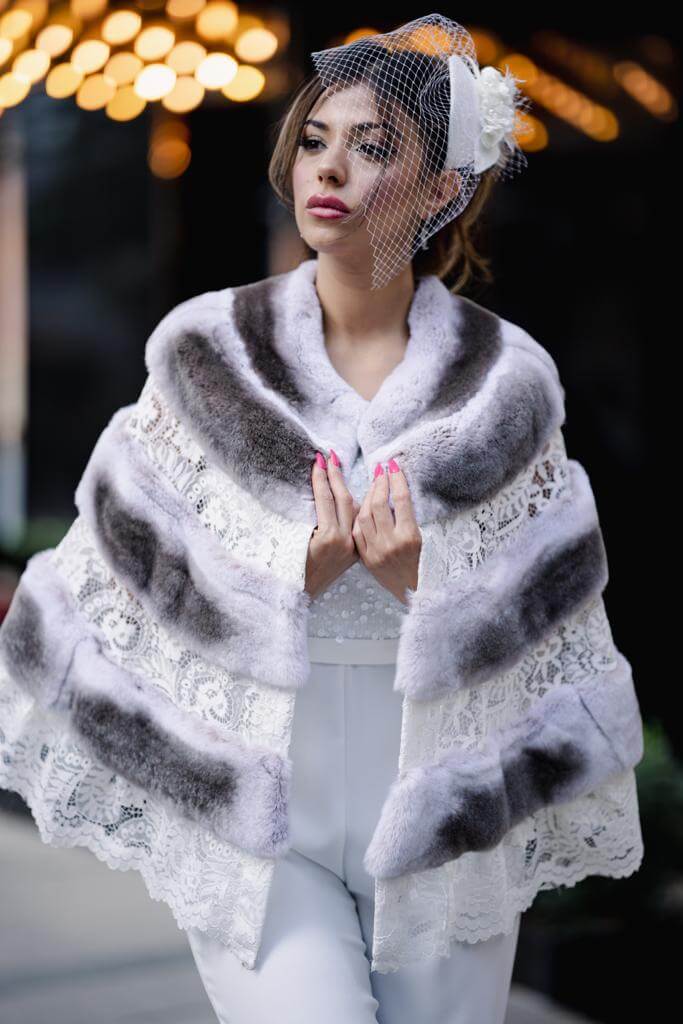 White Black Rabbit Rex Shawl