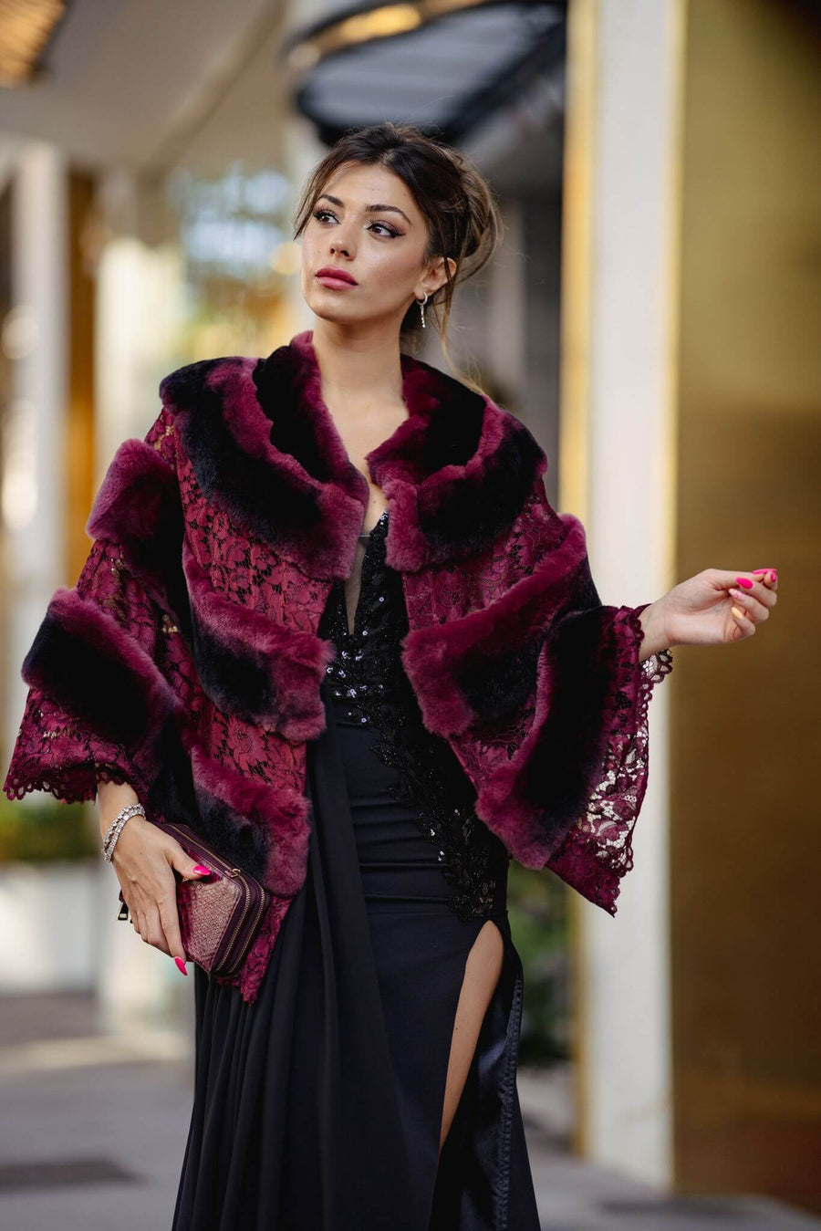 Bordeaux Black Rabbit Rex Shawl