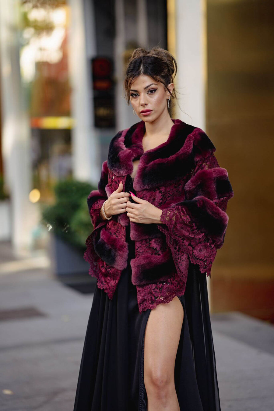 Bordeaux Black Rabbit Rex Shawl