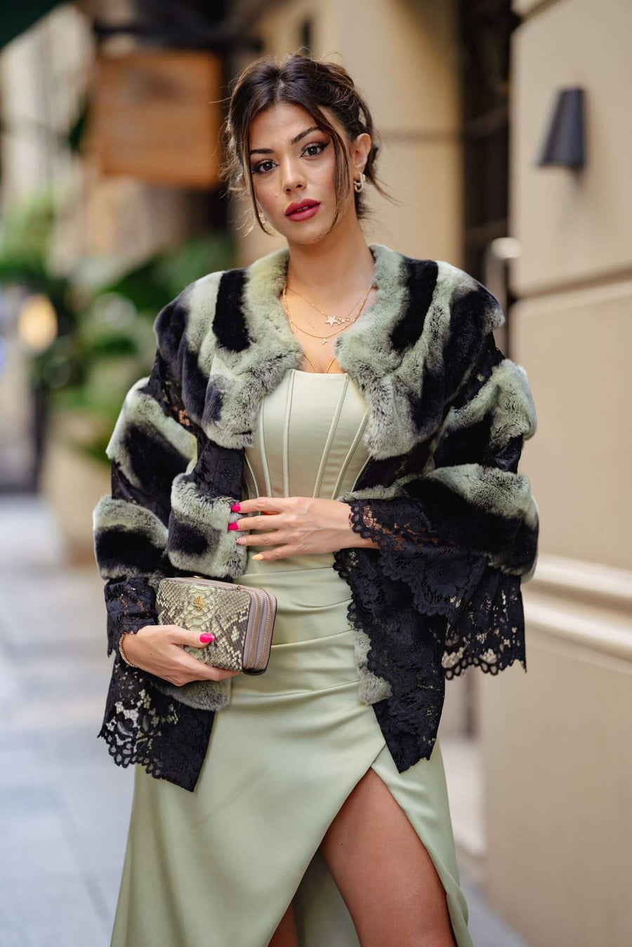 Green Black Rabbit Rex Shawl