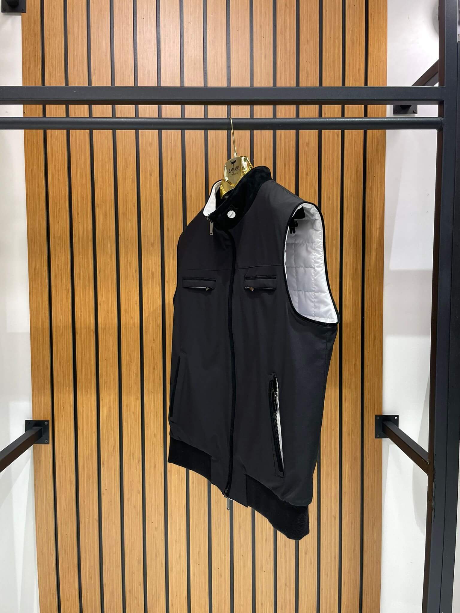 Elegant Men’s Vest with Waterproof Fabric and Knit Sleeves FN-3