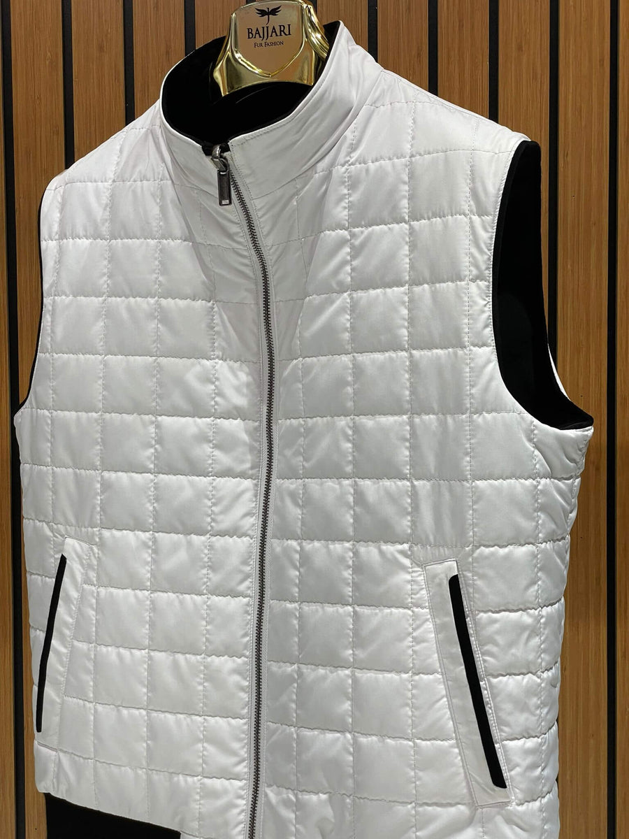Elegant Men’s Vest with Waterproof Fabric and Knit Sleeves FN-3