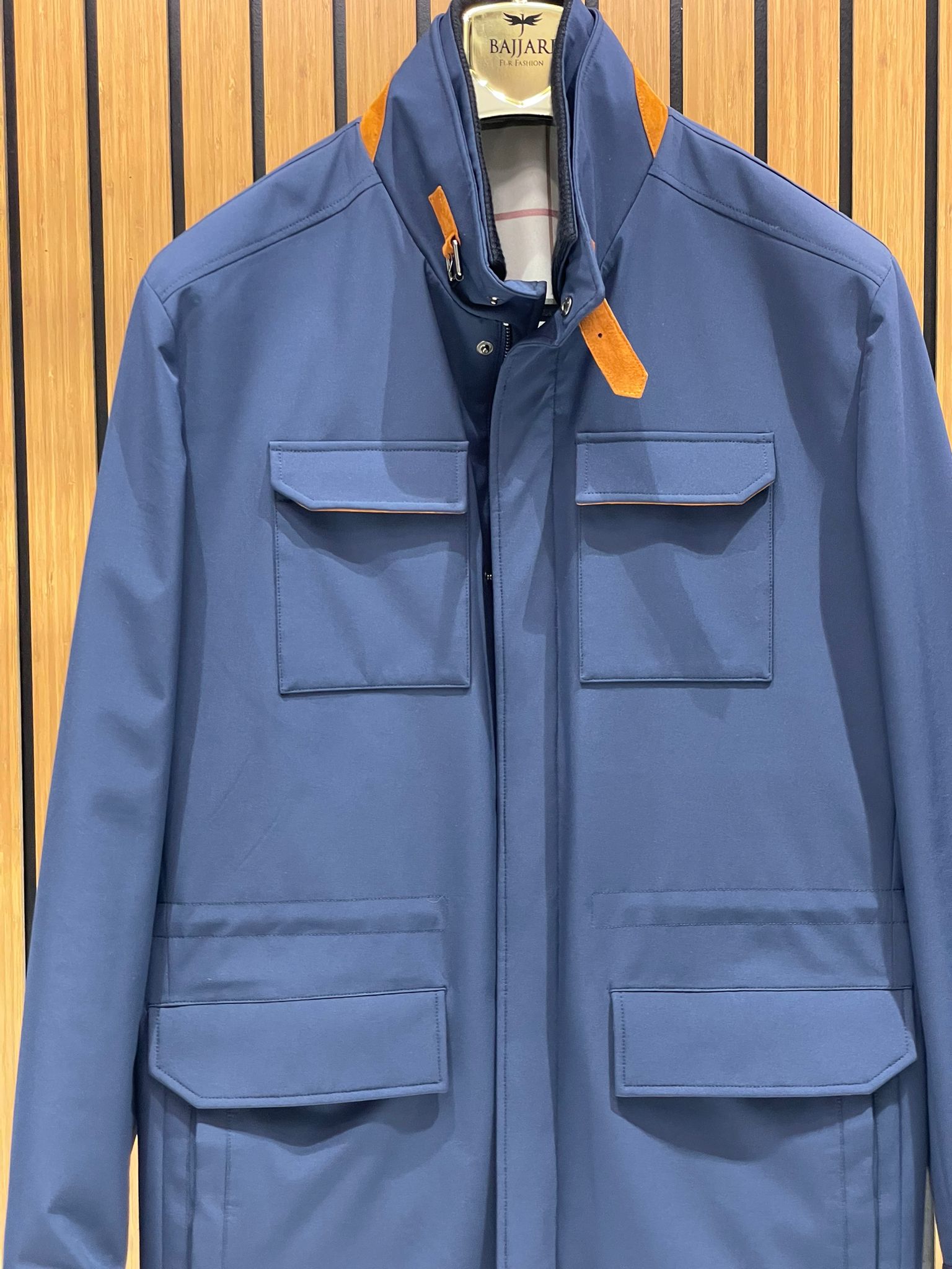 Stylish Men’s Jacket with Waterproof Fabric and Suede Details M-1009
