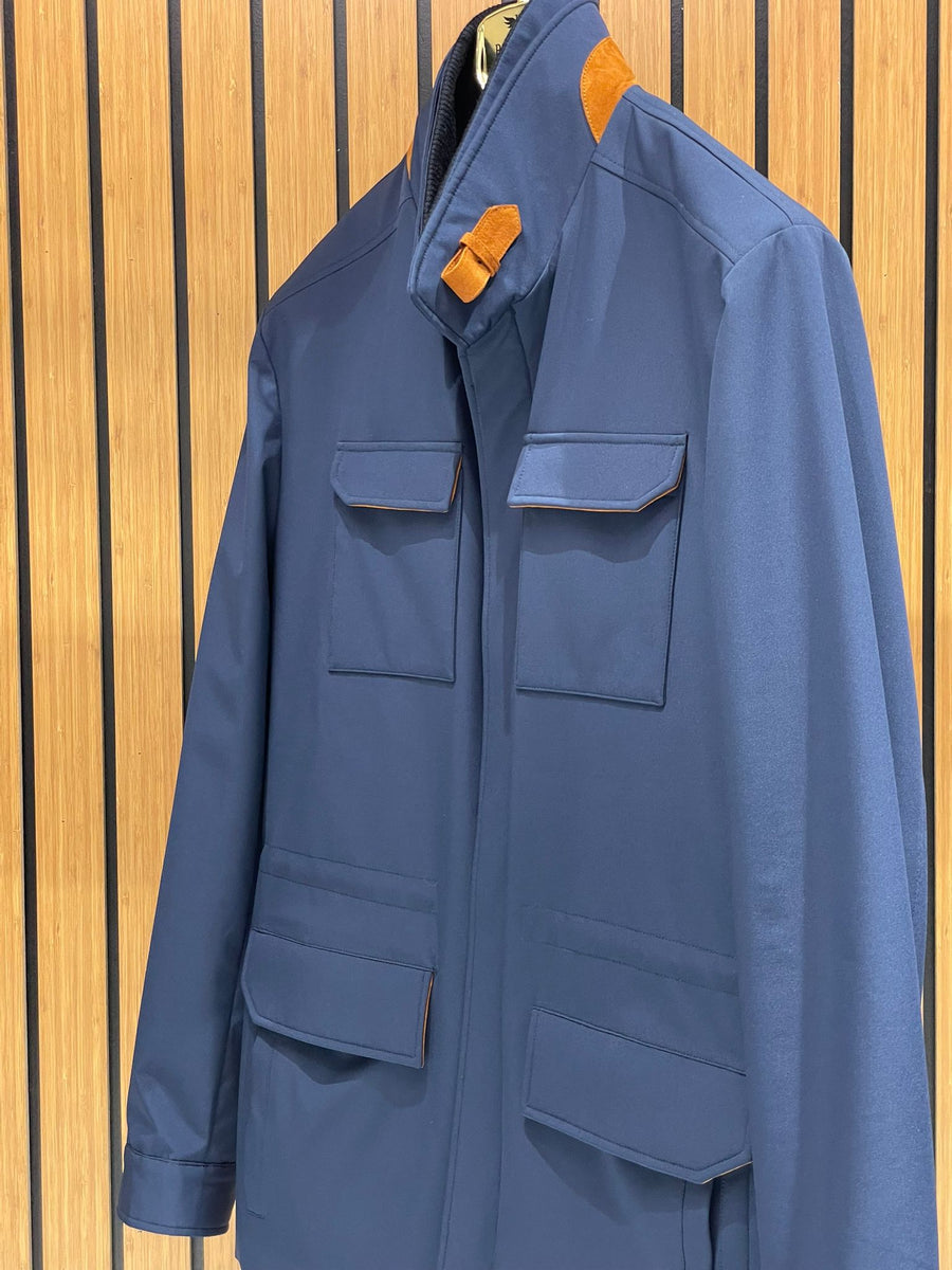 Stylish Men’s Jacket with Waterproof Fabric and Suede Details M-1009