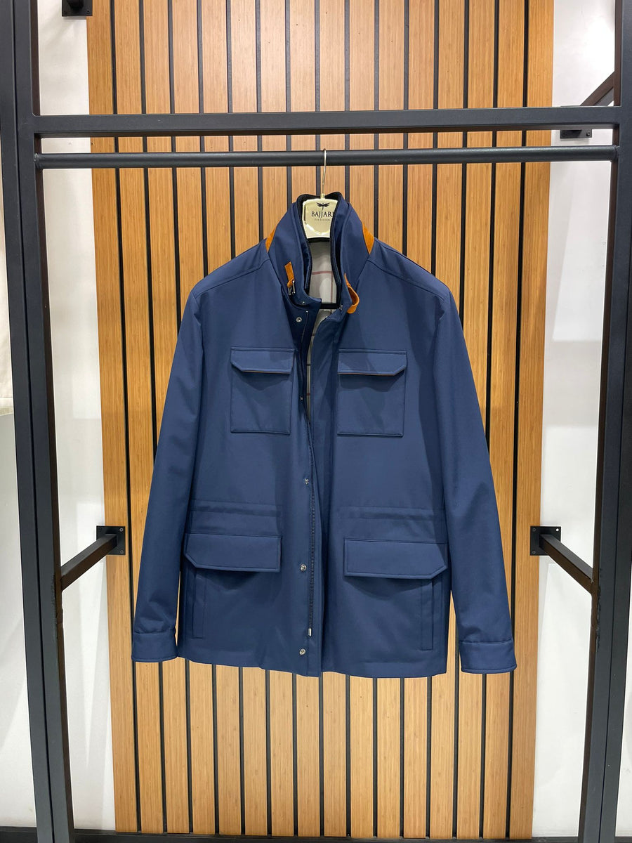 Stylish Men’s Jacket with Waterproof Fabric and Suede Details M-1009
