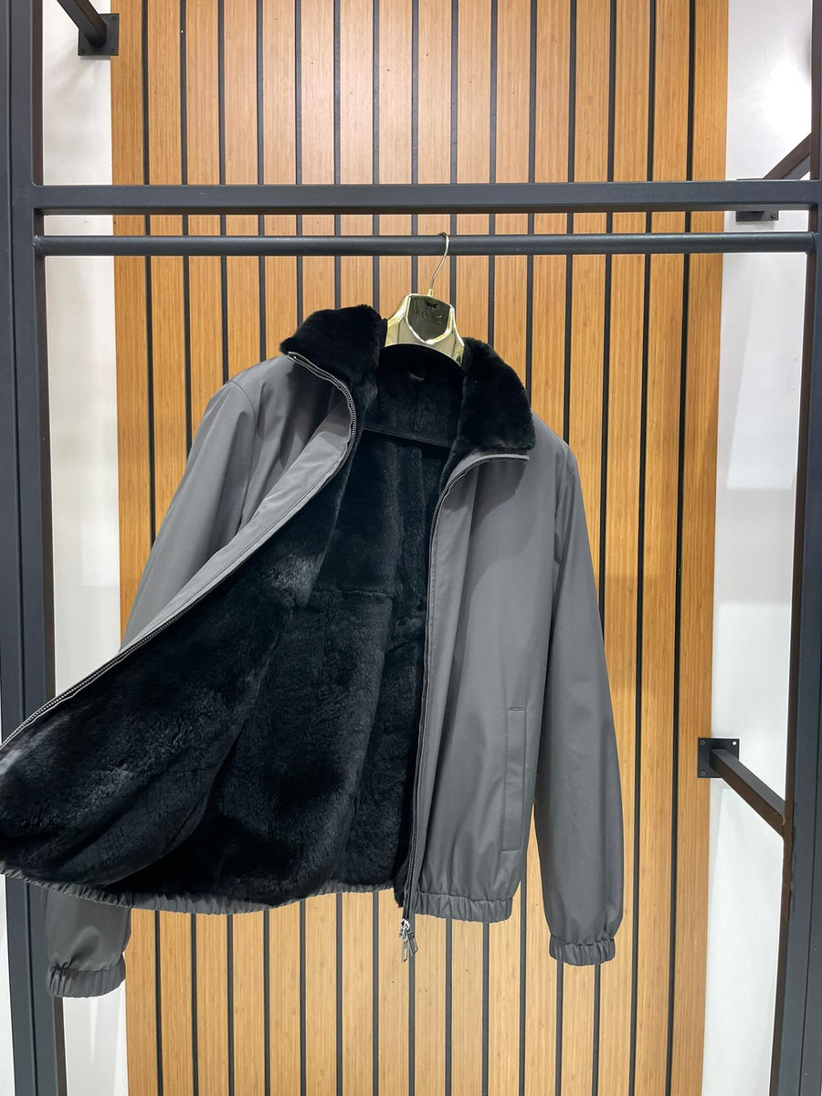 Men’s Jacket with Fur-Lined Interior and Waterproof Fabric M-936