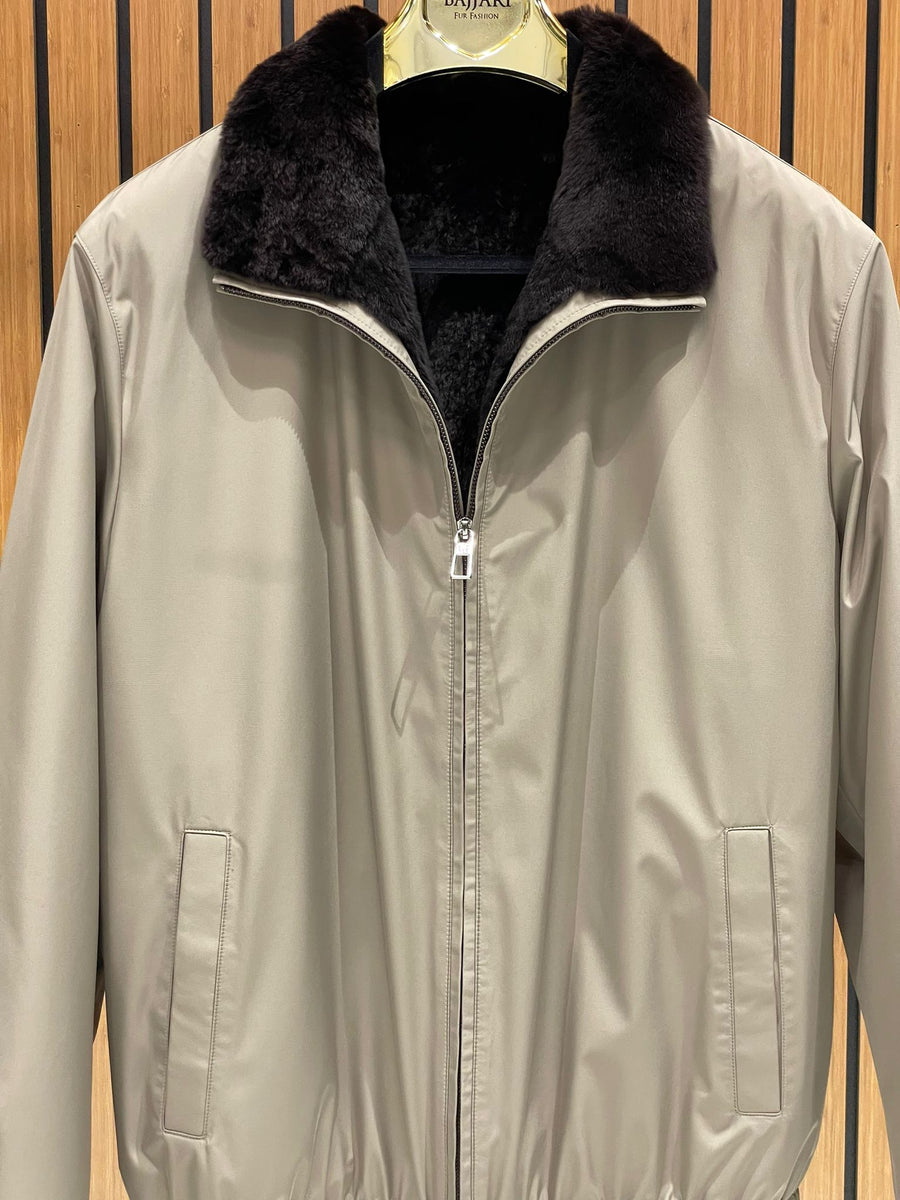 Men’s Jacket with Fur-Lined Interior and Waterproof Fabric M-936