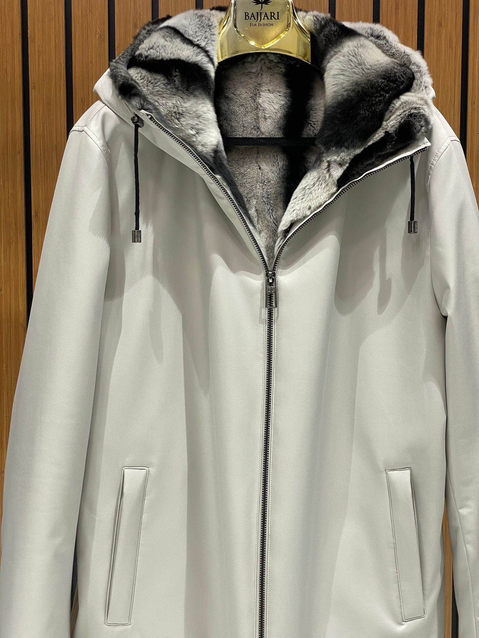Men’s Jacket with Fur-Lined Interior, Fur-Lined Hood, and Waterproof Fabric M-284