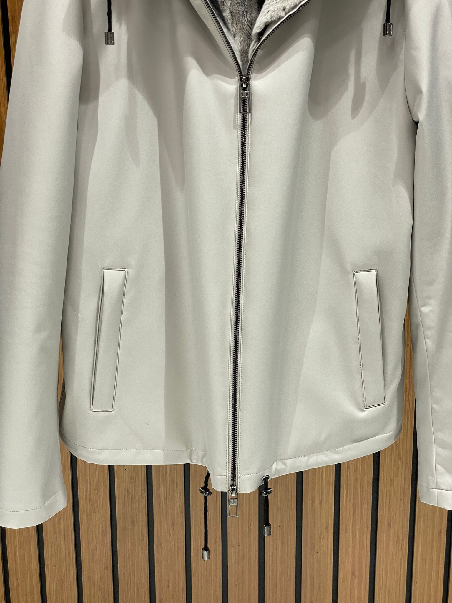 Men’s Jacket with Fur-Lined Interior, Fur-Lined Hood, and Waterproof Fabric M-284
