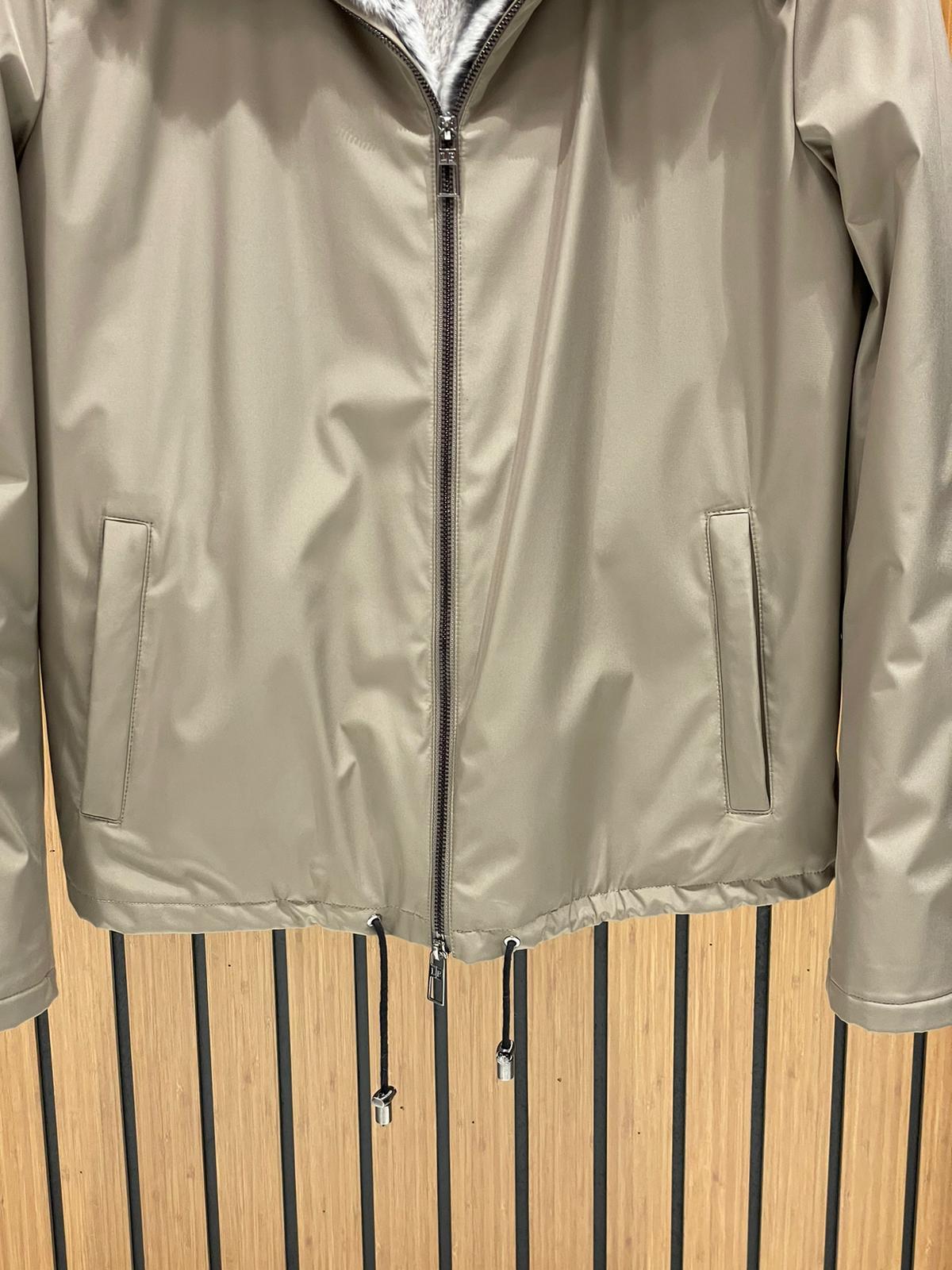 Men’s Jacket with Fur-Lined Interior, Fur-Lined Hood, and Waterproof Fabric M-284