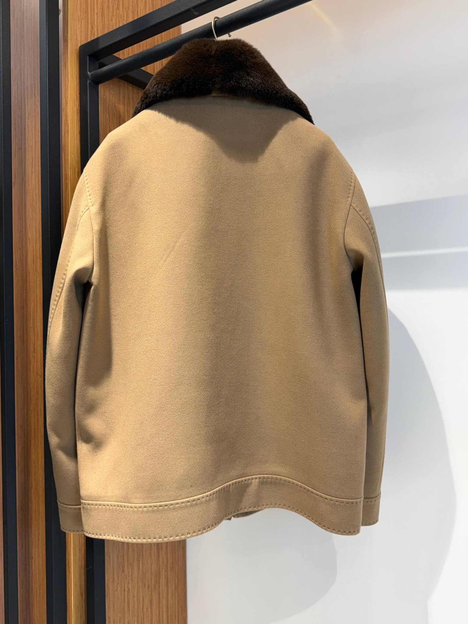 Men’s Cashmere Jacket with Rex Fur Lapel