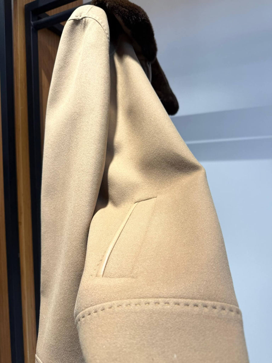 Men’s Cashmere Jacket with Rex Fur Lapel