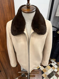 Genuine Rabbit Rex Fur Collar and Cashmere Touch Winter Men's Jacket