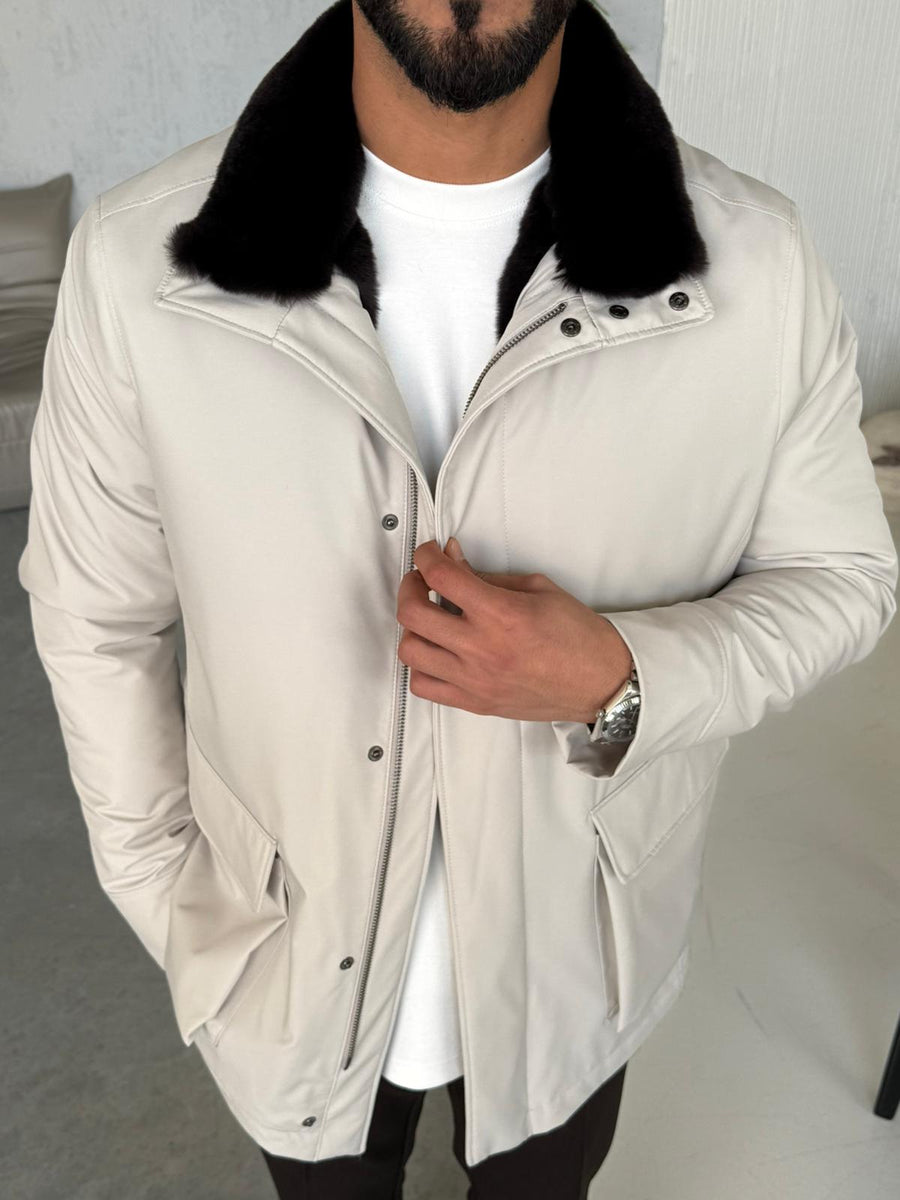 Stylish Jacket with Waterproof Fabric and Real Rex Rabbit Fur Lining