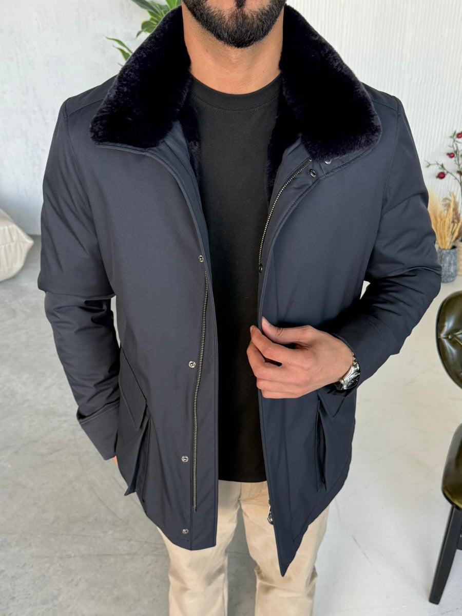 Stylish Jacket with Waterproof Fabric and Real Rex Rabbit Fur Lining
