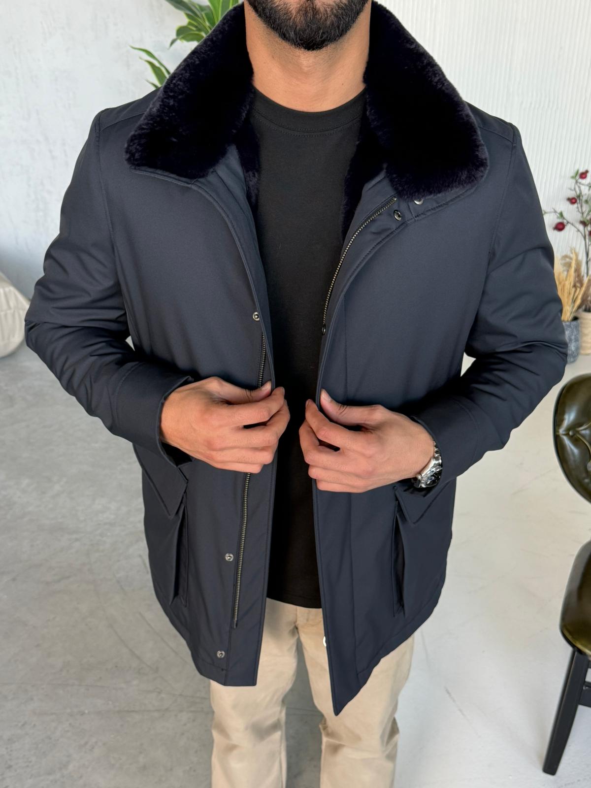 Stylish Jacket with Waterproof Fabric and Real Rex Rabbit Fur Lining