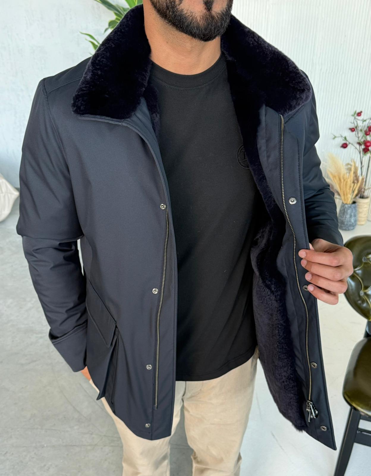 Stylish Jacket with Waterproof Fabric and Real Rex Rabbit Fur Lining