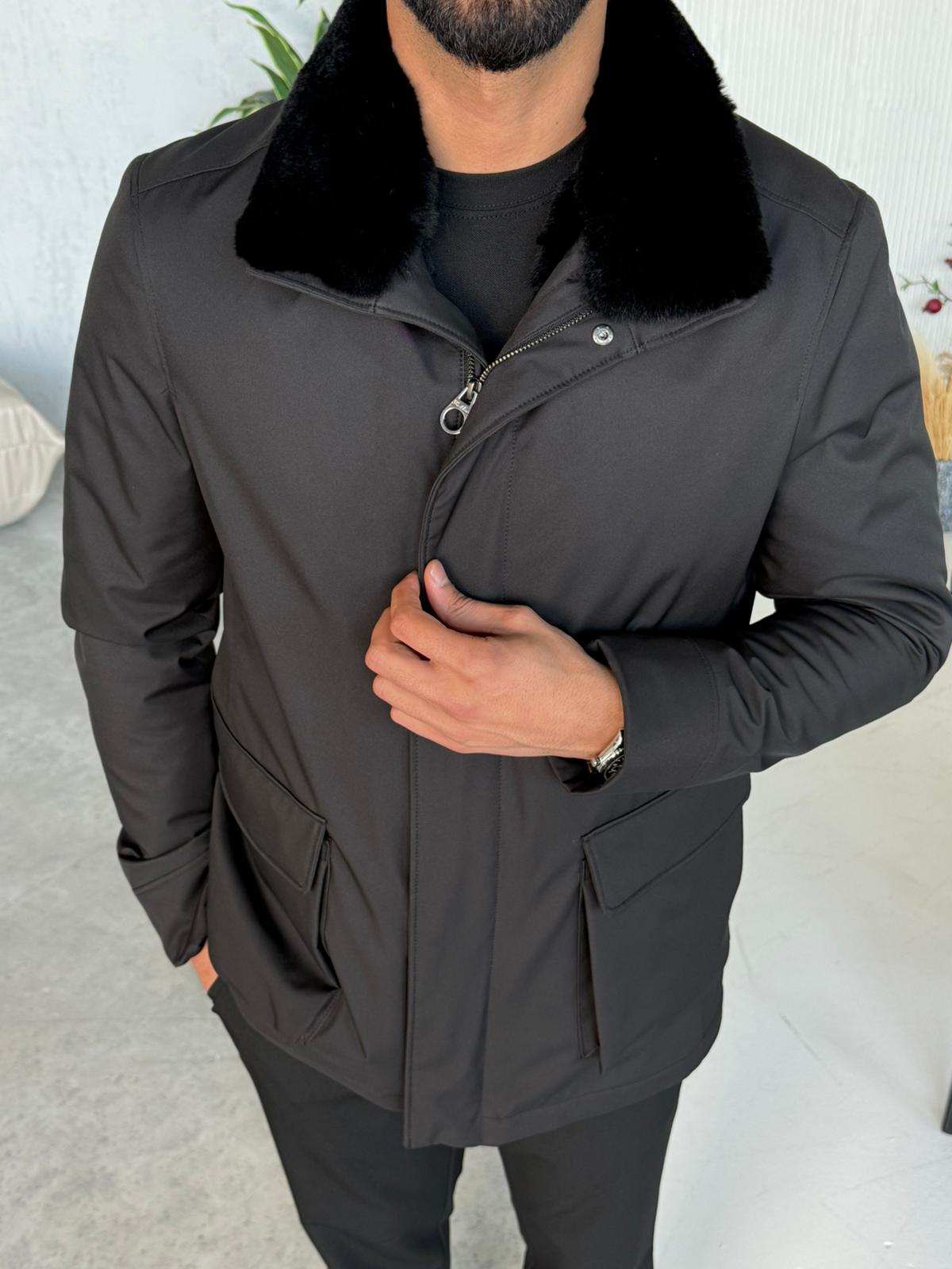 Stylish Jacket with Waterproof Fabric and Real Rex Rabbit Fur Lining