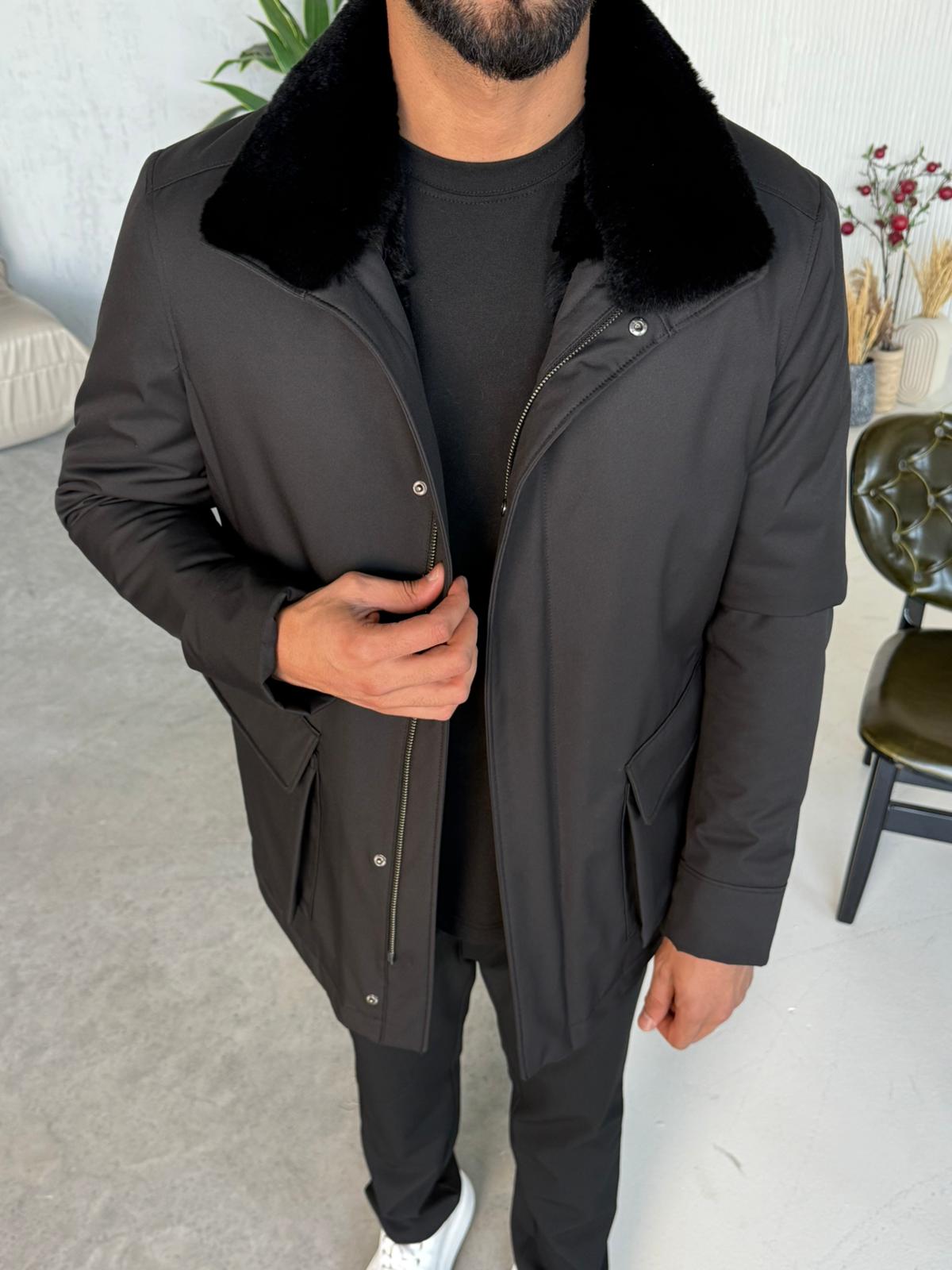 Stylish Jacket with Waterproof Fabric and Real Rex Rabbit Fur Lining
