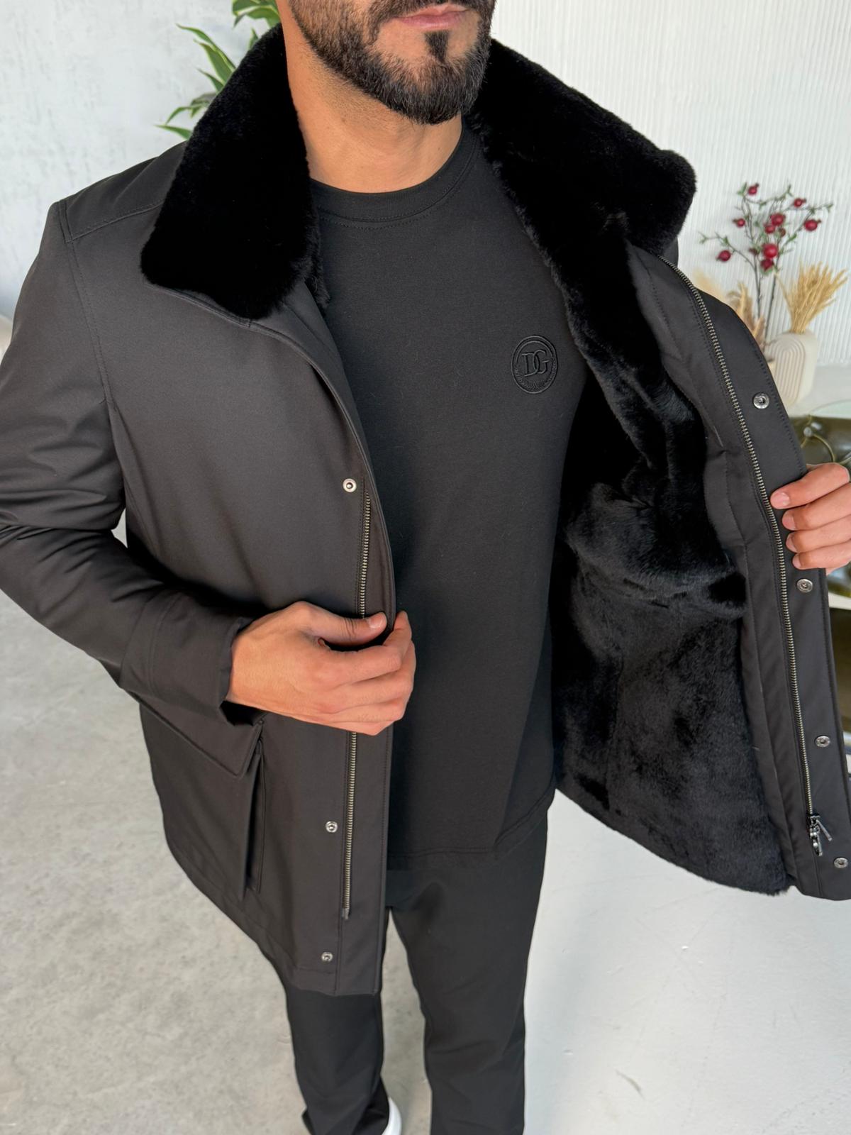 Stylish Jacket with Waterproof Fabric and Real Rex Rabbit Fur Lining