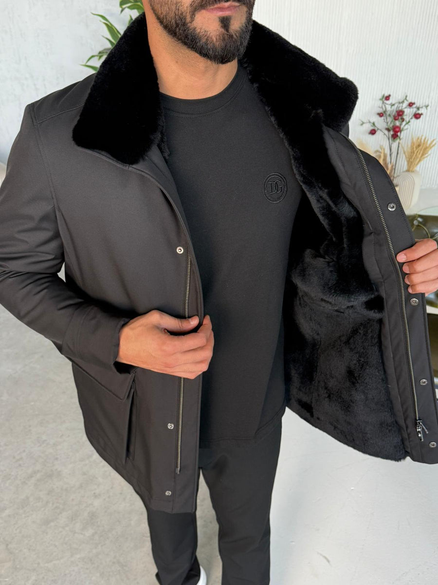 Stylish Jacket with Waterproof Fabric and Real Rex Rabbit Fur Lining