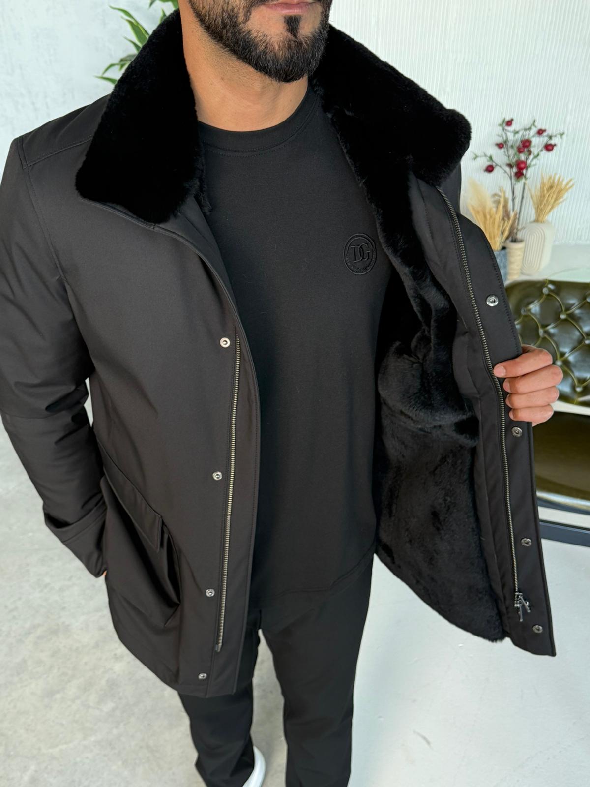 Stylish Jacket with Waterproof Fabric and Real Rex Rabbit Fur Lining