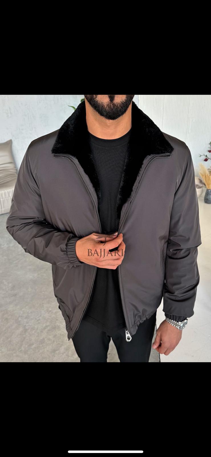 Stylish Jacket with Waterproof Fabric and Real Rex Rabbit Fur Lining M-936