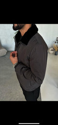 Stylish Jacket with Waterproof Fabric and Real Rex Rabbit Fur Lining M-936
