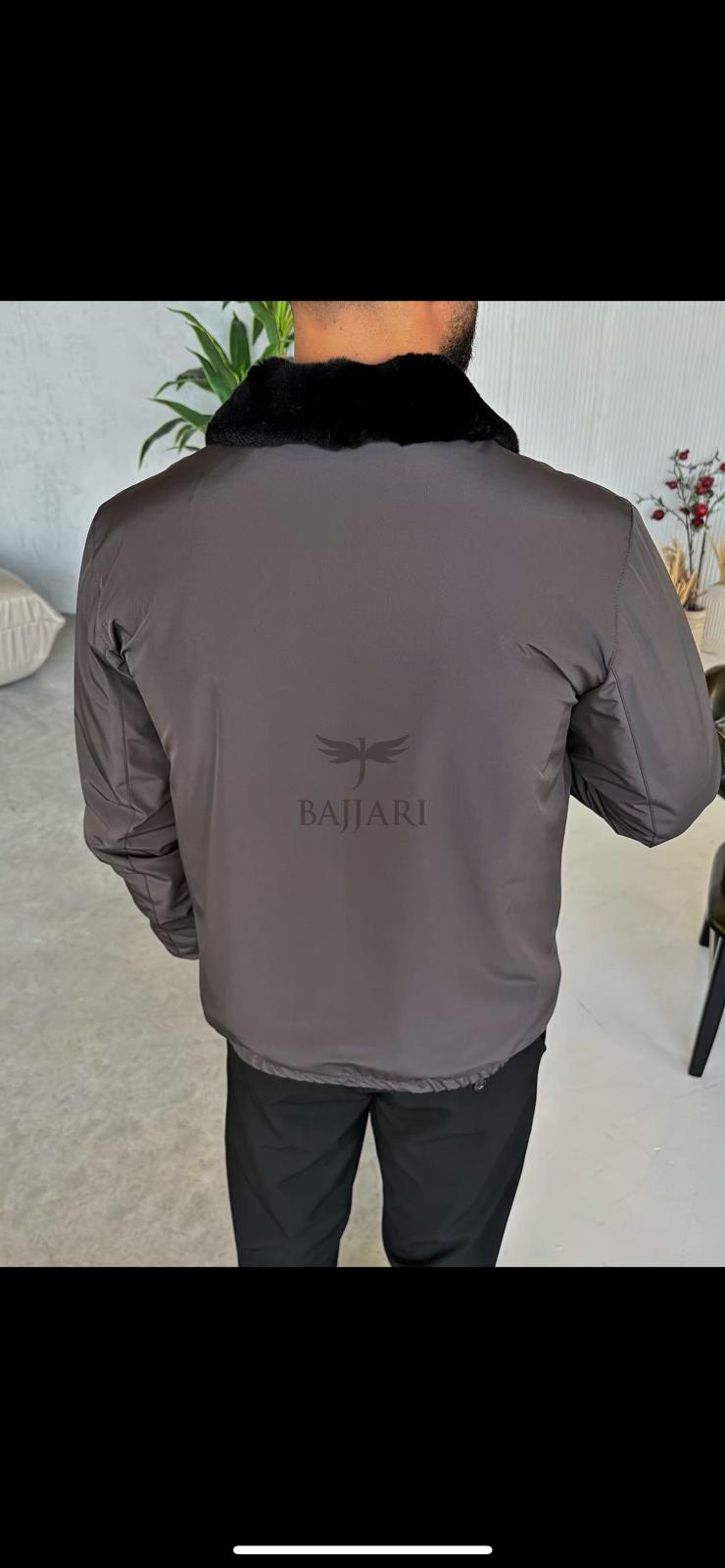 Stylish Jacket with Waterproof Fabric and Real Rex Rabbit Fur Lining M-936