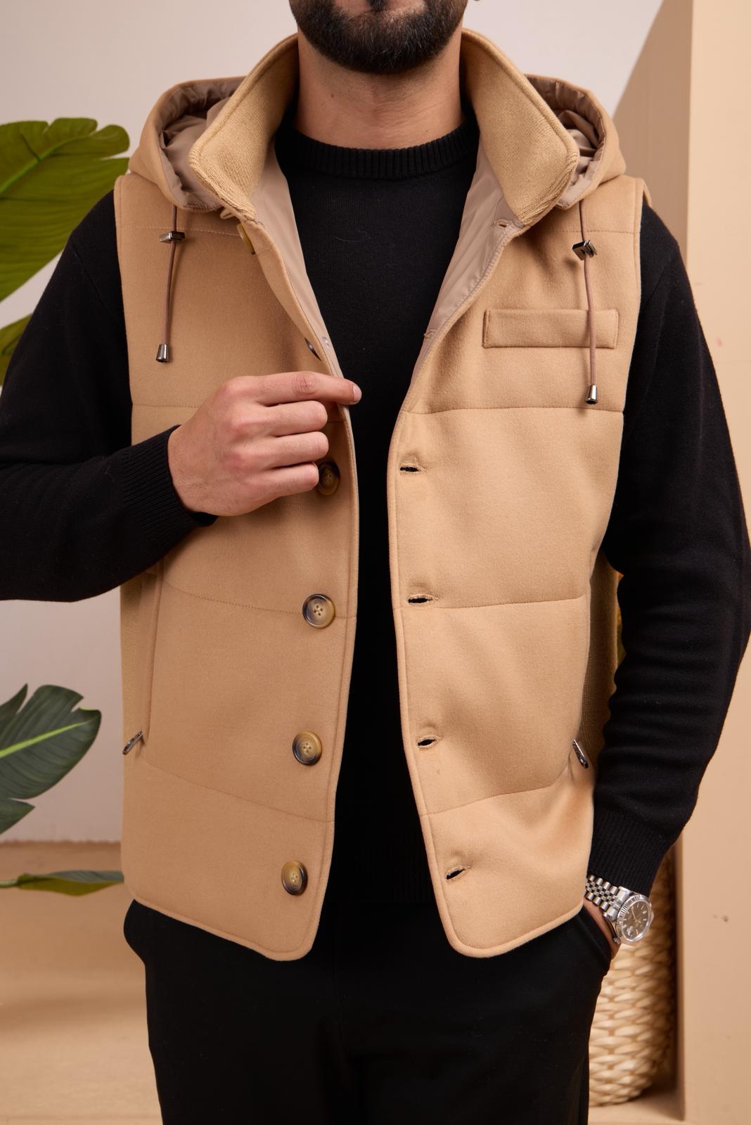 Men's Hooded Cashmere Vest